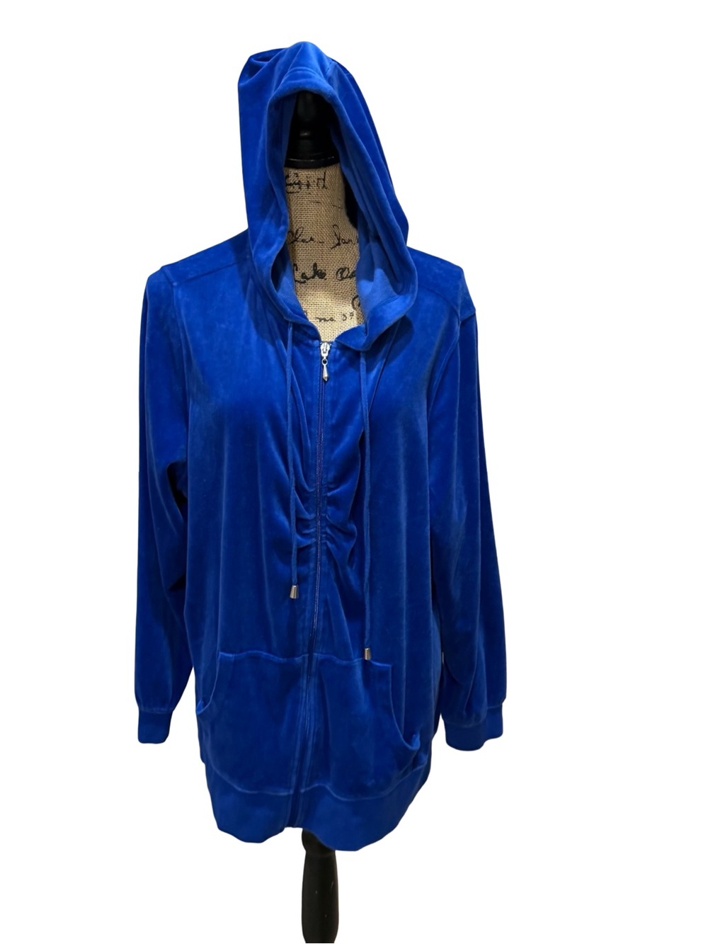 Lane Bryant Electric Blue Velour Zip Hoodie plus size velour size 22/24
